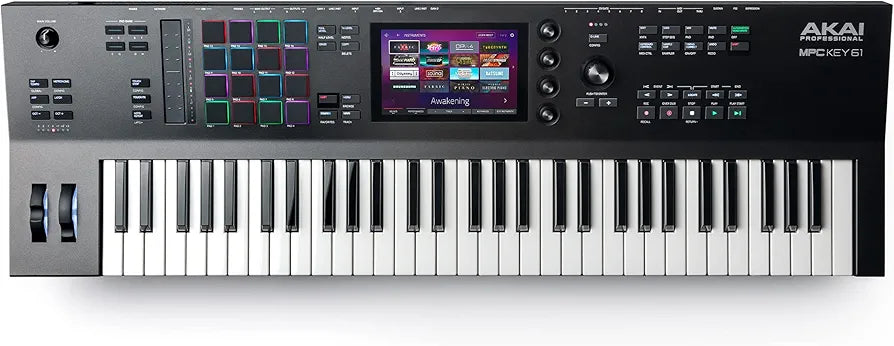 AKAI Professional MPC Key 61 - Standalone Music Production Synthesizer Keyboard with Touch Screen, 16 Drum Pads, 20+ Sound Engines, Semi Weighted Keys, black