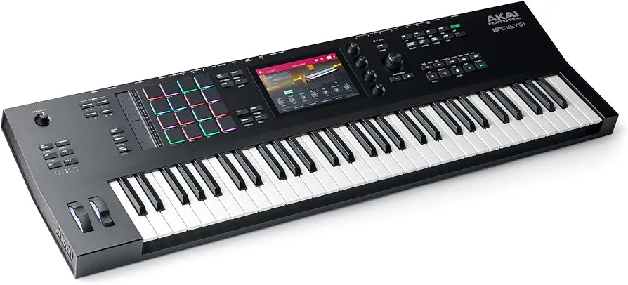 AKAI Professional MPC Key 61 - Standalone Music Production Synthesizer Keyboard with Touch Screen, 16 Drum Pads, 20+ Sound Engines, Semi Weighted Keys, black