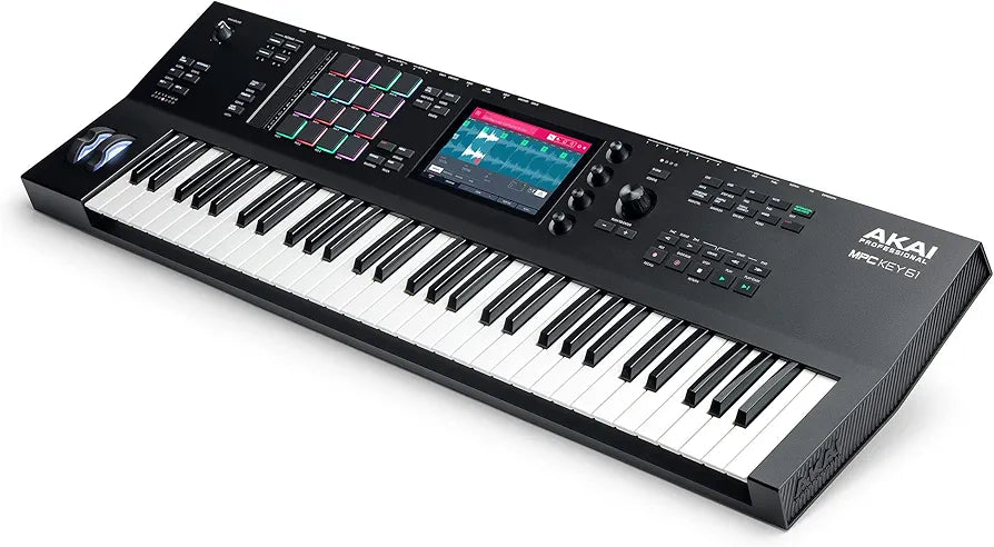 AKAI Professional MPC Key 61 - Standalone Music Production Synthesizer Keyboard with Touch Screen, 16 Drum Pads, 20+ Sound Engines, Semi Weighted Keys, black