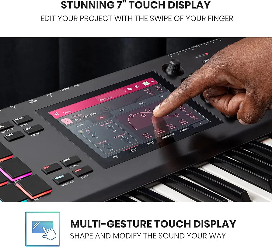 AKAI Professional MPC Key 61 - Standalone Music Production Synthesizer Keyboard with Touch Screen, 16 Drum Pads, 20+ Sound Engines, Semi Weighted Keys, black