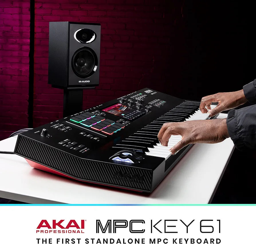 AKAI Professional MPC Key 61 - Standalone Music Production Synthesizer Keyboard with Touch Screen, 16 Drum Pads, 20+ Sound Engines, Semi Weighted Keys, black