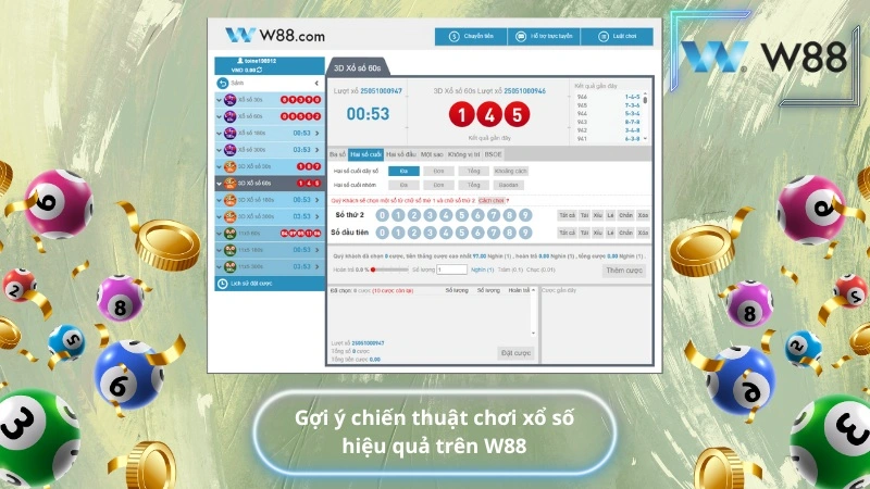 Gợi ý chiến thuật chơi xổ số hiệu quả trên W88